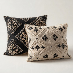 Coussin coton brodé