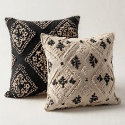 Coussin coton brodé